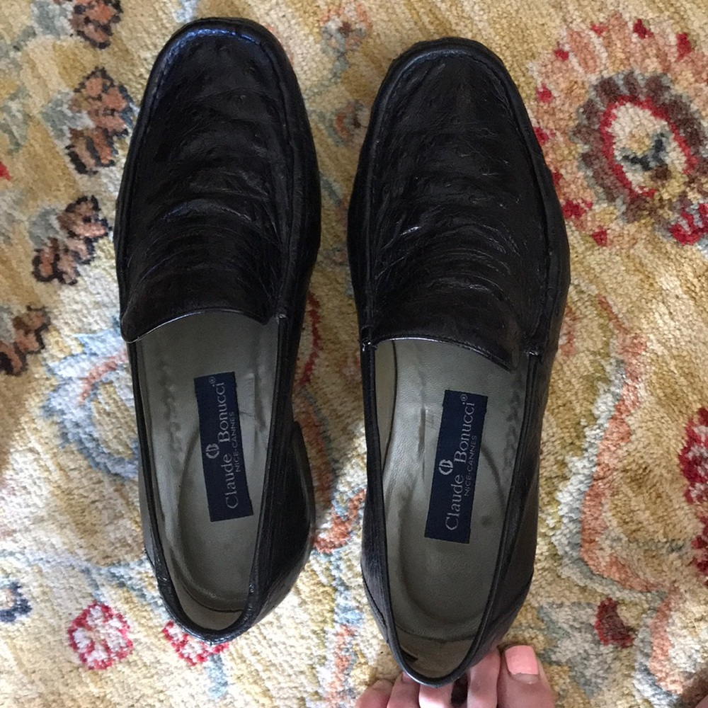 Claude Bonucci ostrich men’s loafers.